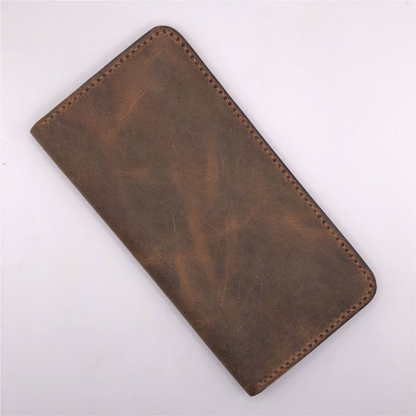 Wax Pullup Leather Long Wallet - TC 07