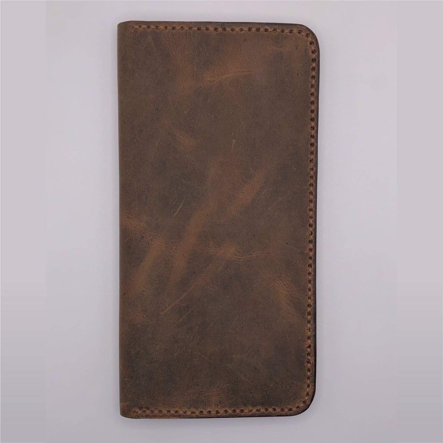 Wax Pullup Leather Long Wallet - TC 07