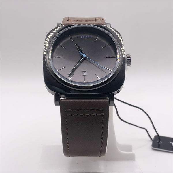 Men's Watch Quartz Date Leather Strap - TC 12