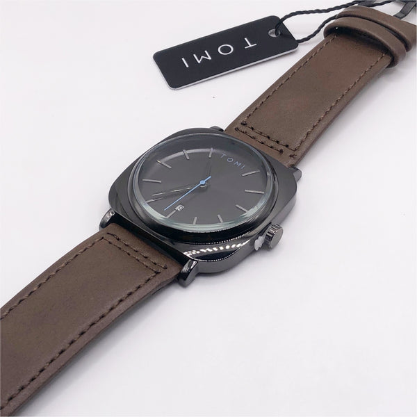 Men's Watch Quartz Date Leather Strap - TC 12